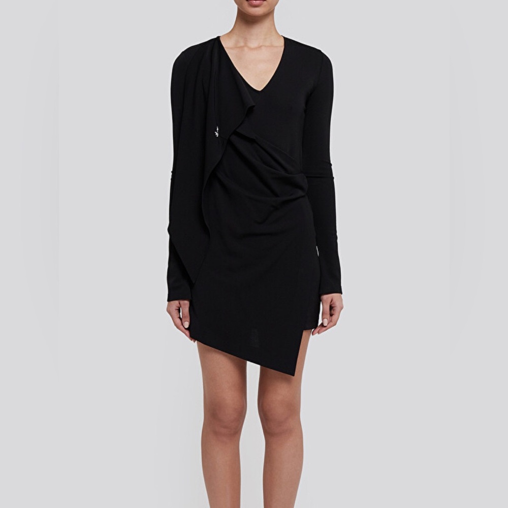 NWT Off-White Jersey Bandana V-Neck Wrap Dress, sz 48/12
